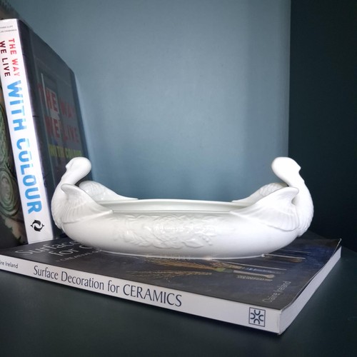 Vintage white porcelain swan - vintage,