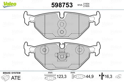 Fits valeo 598753 brake - valeo,
