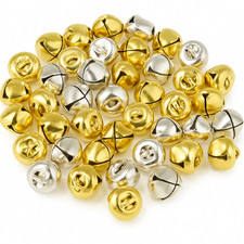 Jingle Bells 80 Pack – 12mm Gold & Silver Mini Craft Bells for Xmas Decorations