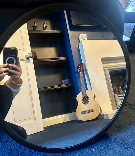 Large round wall mirror - mirror, black