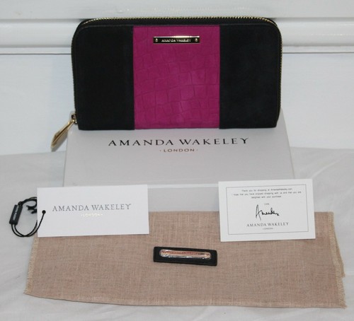 Magenta croc black suede - , &