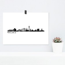 JUNIWORDS poster "Skyline Düsseldorf" in black gift birthday A4 A3  