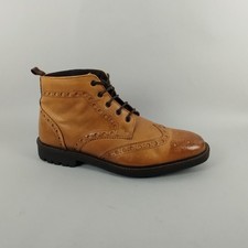 Next Brogue Boots Mens 11.5 Tan Brown Leather Ankle Chukka Lace Up Smart Casual