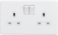 Schneider Electric 2 Gang Switched Socket 13A White