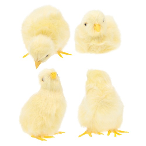 4pcs plush chick models yellow - chick,