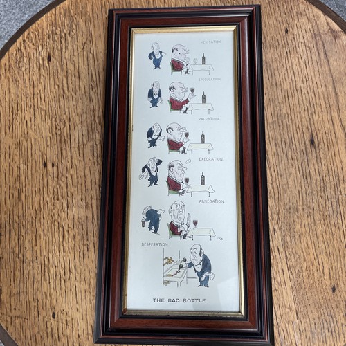 Antique framed wine print - wine,