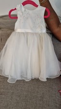 Sarah Louise occasion Baby Girl christening bridesmaid ivory tulle dress 18mth