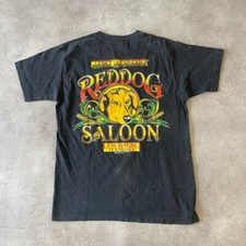 Jack Daniels T-Shirt Mens Large Vintage Single Stitch Red Dog Saloon Tee Black