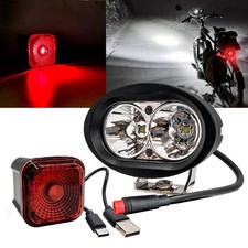 E-bike 8W LED Headlight 2 Pin Julet Plug & Smart Brake Light Lectric Juiced Bike