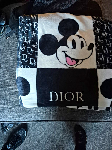 Dior mickey mouse logo - logo, fleece