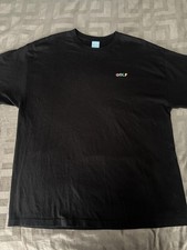 Golf Wang Shirt Mens 2XL Black Rainbow Logo Embroidered Cotton Tee