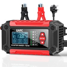 12V 6A Smart Car Battery Charger & Tester with LCD Display Auto Diagnostic Tool