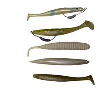5 Soft Plastic Bass Lures Shore Sea Fishing Pirate Teasers Albie Snax and more!