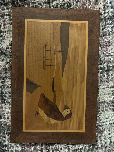 Vintage wooden marquetry inlay - vintage,