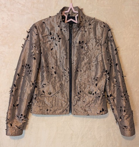 Tuzzi metallic taupe - metallic, floral