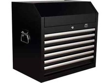 New Halfords Advanced 6 Six Drawer Tool Box Top Chest in Black 570405