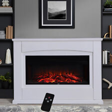 34" Modern White Electric Fire