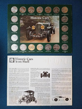 Shell Petrol Free Gift: Historic Cars Coin Set    1970's  in Very Good condition