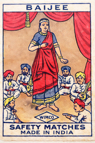 Indian vintage match box - box, label