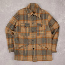 Pendleton Vintage 80s Checked Wool Cpo Shirt Jacket L Men's Brown Plaid