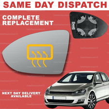 For VW Golf mk7 2013-2021 wing mirror glass for Left Passenger Side Heated