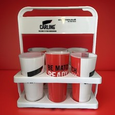 6 Plastic England Carling Pint