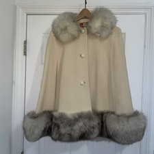 Lilli Ann Knit Cape Fox Fur