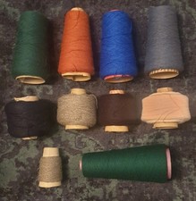 Job Lot of 10 Mixed Colour Yarn Cones for Knitting Weaving Crafting