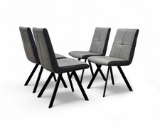 Furniture Village 'Phoenix' Two Tone Faux Leather Suede Dining Chairs Set of 4