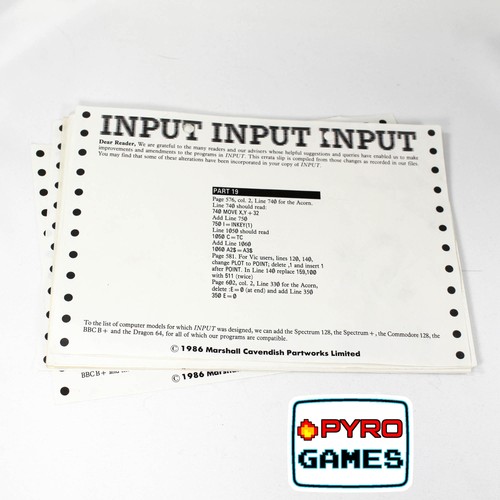 Input magazine errata slips - input,