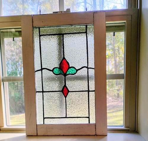 Stained glass panel red - glass,
