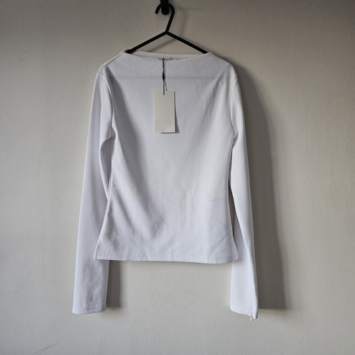 Zara white long sleeve top - long,