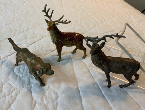 Antique cast metal stag - 3,
