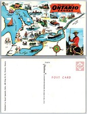 Ontario Canada Map Postcard