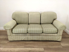 SOFA M&S 3 Seater Mint Green Striped Pattern Removable Cushions FREE DELIVERY