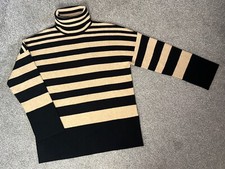 BNWT GEORGE @ ASDA STUDIO EDIT KNIT ROLL NECK STRIPED JUMPER SIZE S 8-10 RRP £32