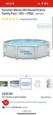 Summer Waves 10'x30" Metal Frame Above Ground Pool with Filter System -...