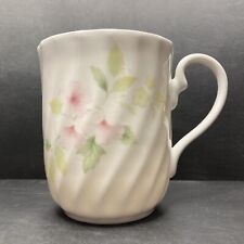 Vintage Kingsbury Pink Bindweed Faceted Bone China Mug Made in England
