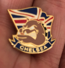 RARE CHELSEA UNION JACK BULLDOG  ENAMEL PIN BADGE