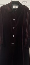 Vintage Jones New York velvet burgundy/wine Full length button front dress coat