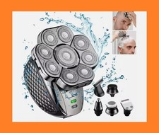 Electric Head Shaver 9 Blades Floating 6 in 1 Kit Beard Nose Ear Hair Trimmer