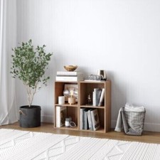 2 x 2 Tier Oak Wooden Bookcase