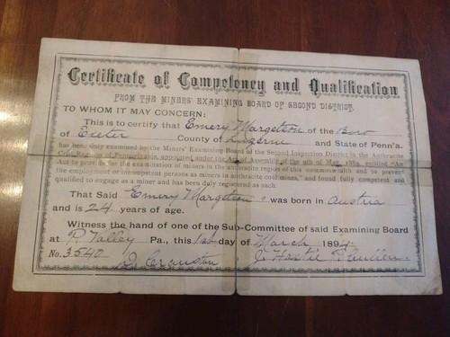 1894 anthracite coal miner - anthracite,