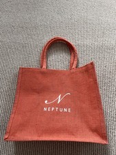 Neptune Hessian Tote Bag Rhubarb