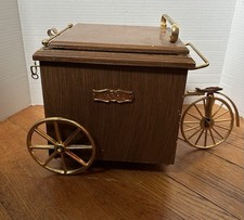 Wood/Gold Tone Metal Vintage