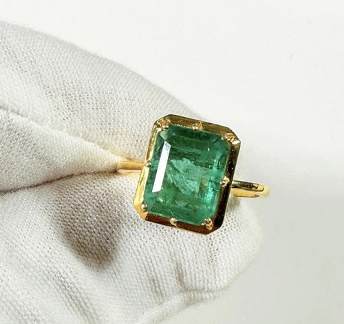 14k natural zambian emerald - 14k,