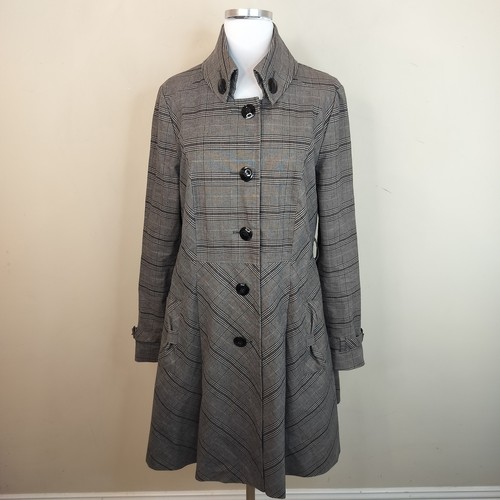 Elevenses plaid trench jacket - trench,