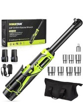3/8” Cordless Ratchet Wrench 6” Extended Electric Driver, 2 Batteries, 7 Sockets