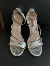 Silver Heels Size 8 From New Look. Ankle Strap Stiletto.