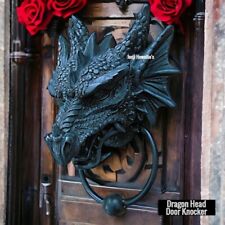 Dragon Head Door Knocker Gothic Door Decoration Fantasy Myth Creature Dragons